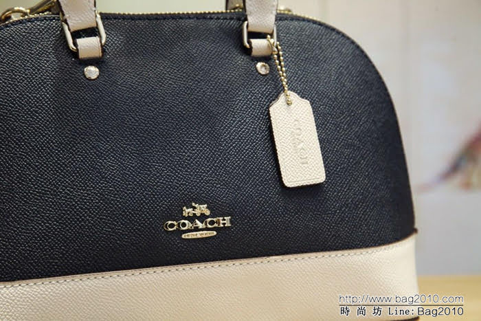 COACH蔻馳 海外代購品質 2018最新顏色 coach24589 全真皮小號貝殼包  Chz1373